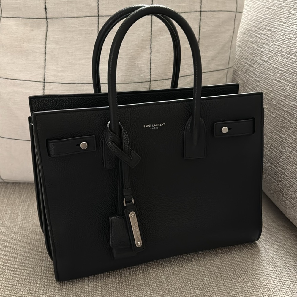 Authentic YSL Baby Sac De Jour Grained Supple Souple Black Like New/Excellent